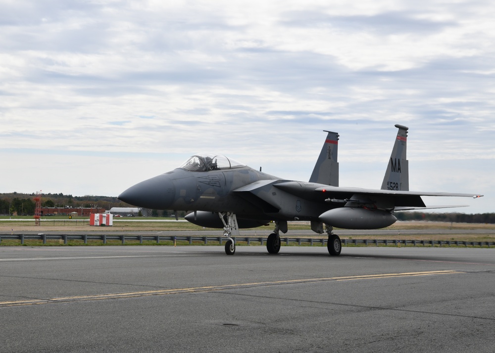 104th Fighter Wing F-15s flyover Massachusetts