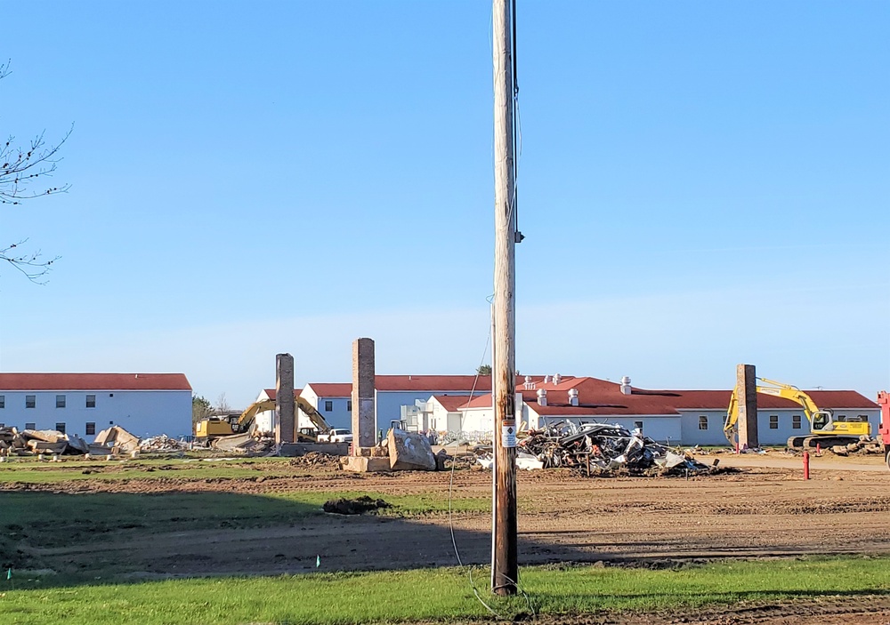 Building demolition for new construction at Fort McCoy