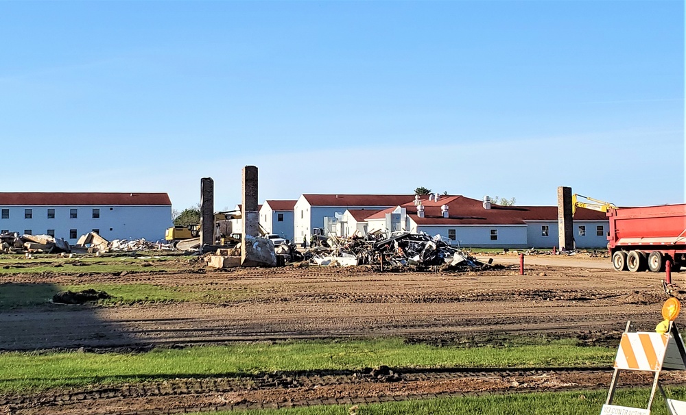 Building demolition for new construction at Fort McCoy
