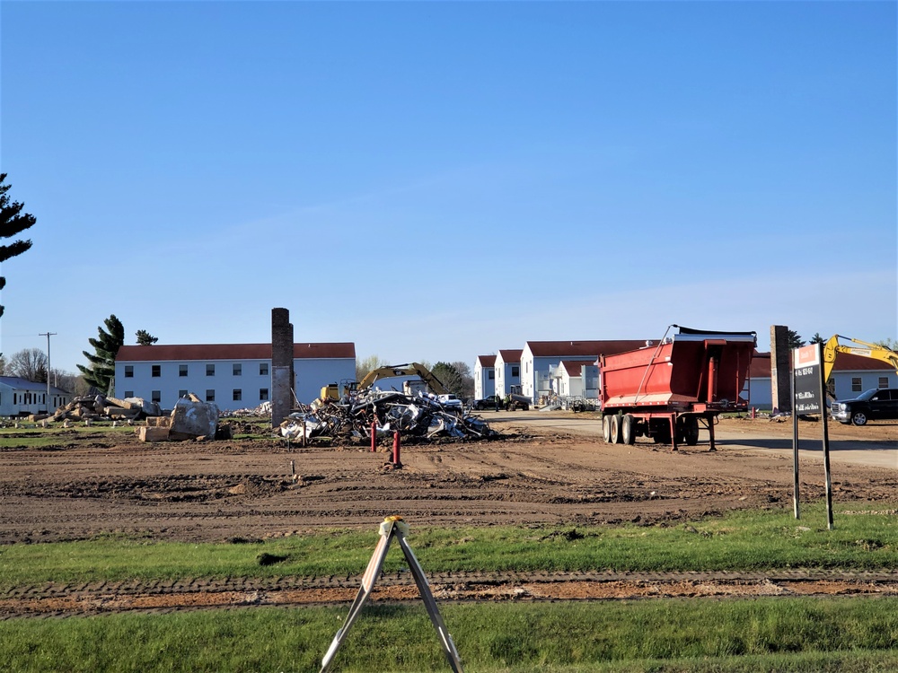 Building demolition for new construction at Fort McCoy