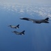 B-1 integrates with Danish F-16s over Europe