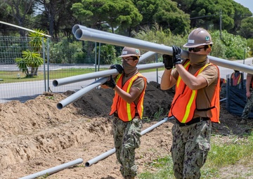 NMCB 1 Seabees Continue Lighting Project on Naval Station Rota