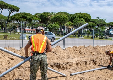 NMCB 1 Seabees Continue Lighting Project on Naval Station Rota