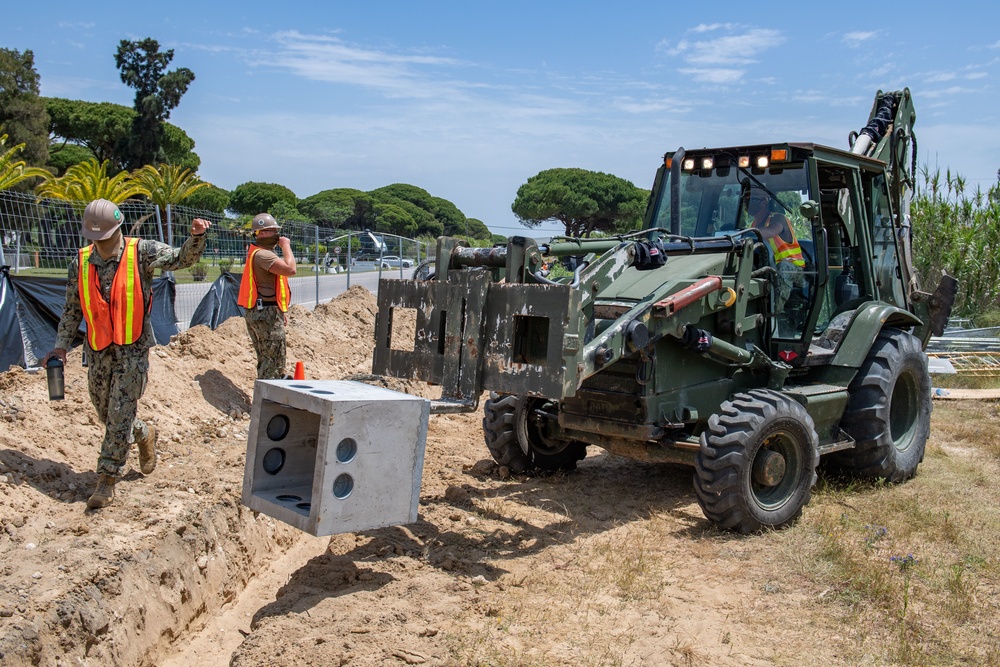 NMCB 1 Seabees Continue Lighting Project on Naval Station Rota