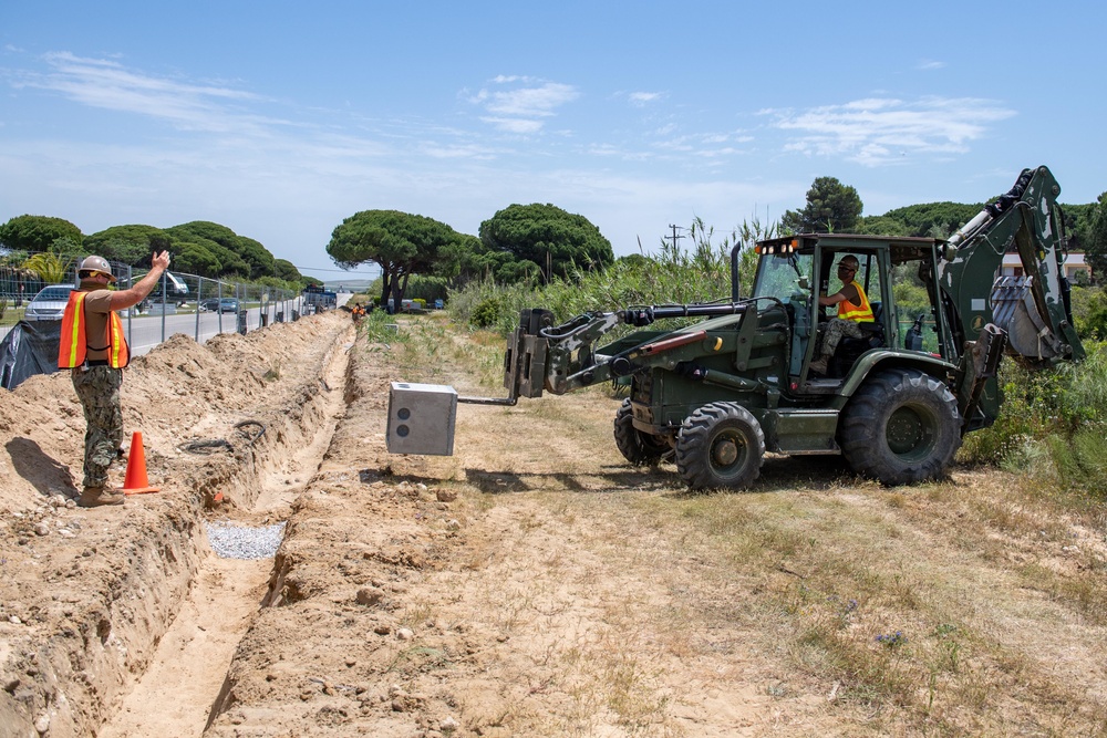 NMCB 1 Seabees Continue Lighting Project on Naval Station Rota