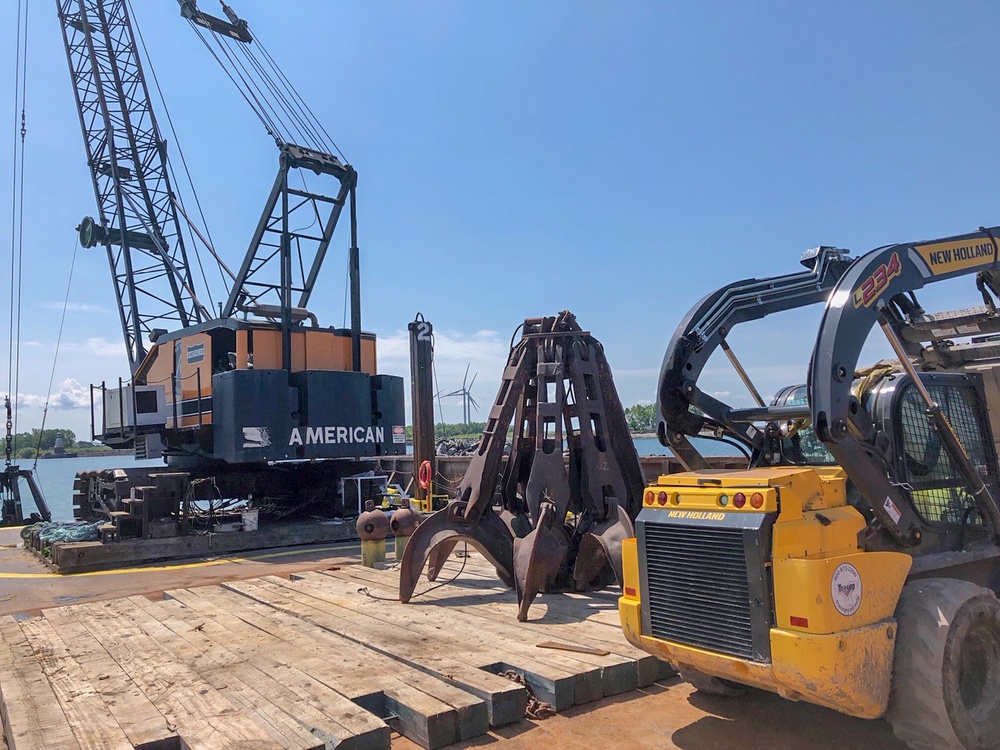 Buffalo Harbor south breakwater repairs 2019