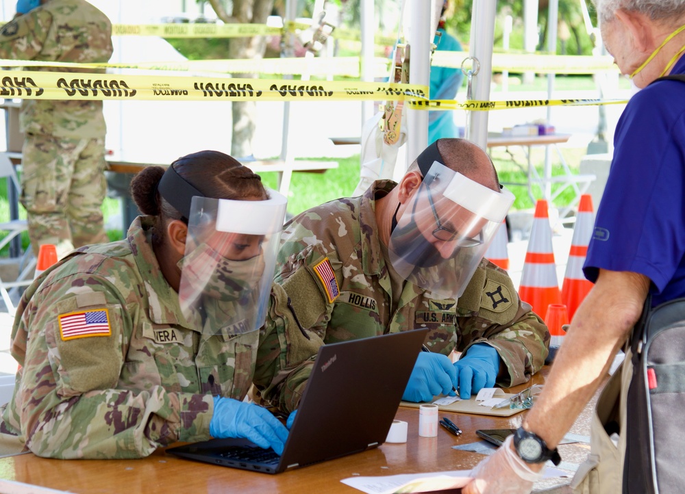 Florida Guardsmen open new hybrid community based test site at the Miami Beach Convention Center