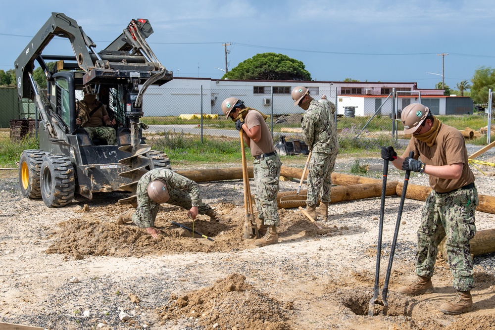 NMCB 1 Seabees construct USMC obstacle course on Naval Station Rota