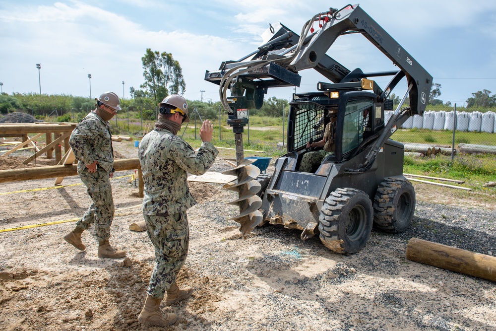 NMCB 1 Seabees construct USMC obstacle course on Naval Station Rota