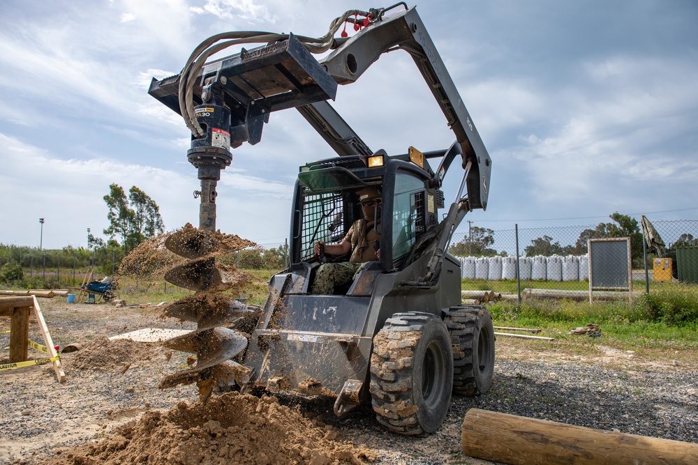 NMCB 1 Seabees construct USMC obstacle course on Naval Station Rota