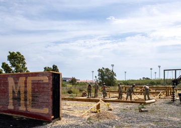 NMCB 1 Seabees construct USMC obstacle course on Naval Station Rota