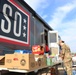 Soldier goes through Mobile USO line during COVID-19 response