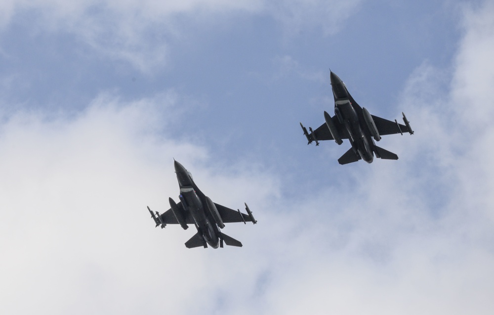 F-16 Falcons Flyover Wright-Patt as part of Operation American Resolve