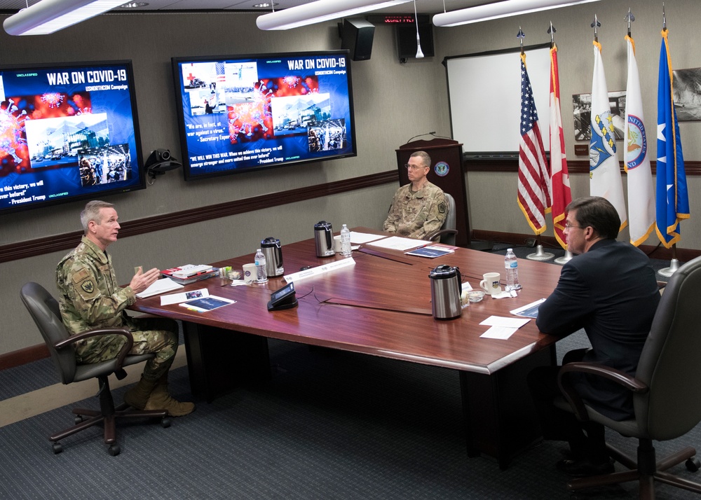 SECDEF Receives USNORTHCOM COVID Briefing