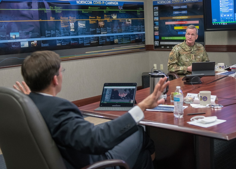 SECDEF Receives USNORTHCOM COVID Briefing