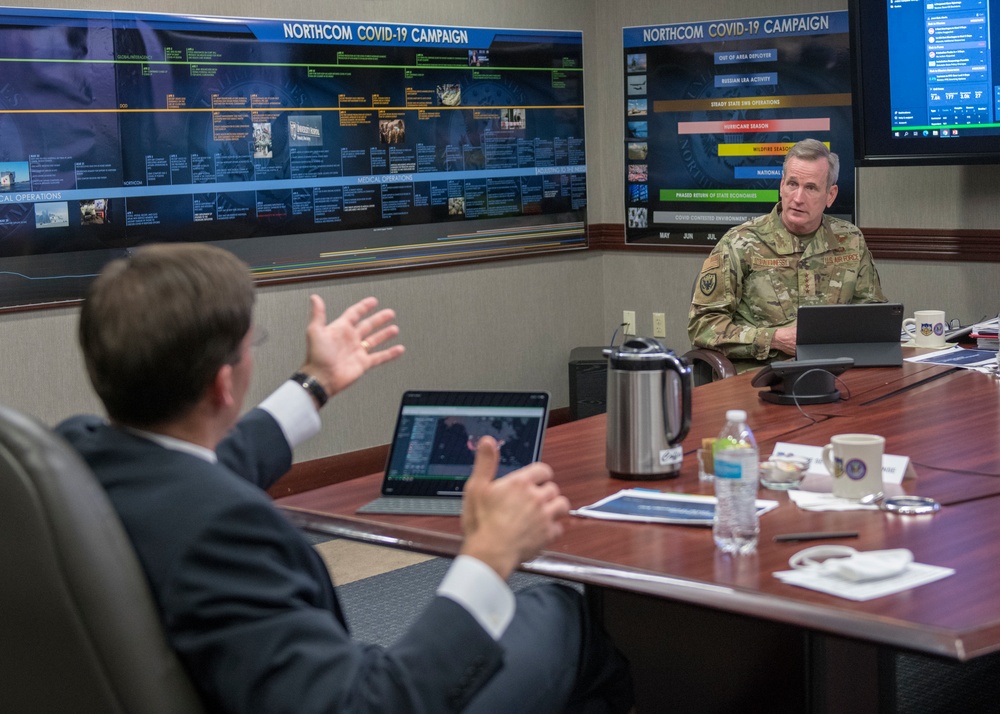 SECDEF Receives USNORTHCOM COVID Briefing