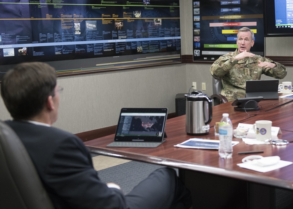 SECDEF Receives USNORTHCOM COVID Briefing