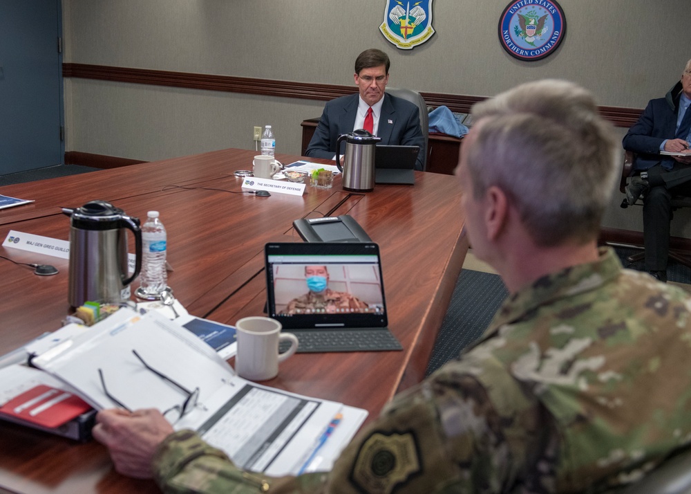 SECDEF Receives USNORTHCOM COVID Briefing