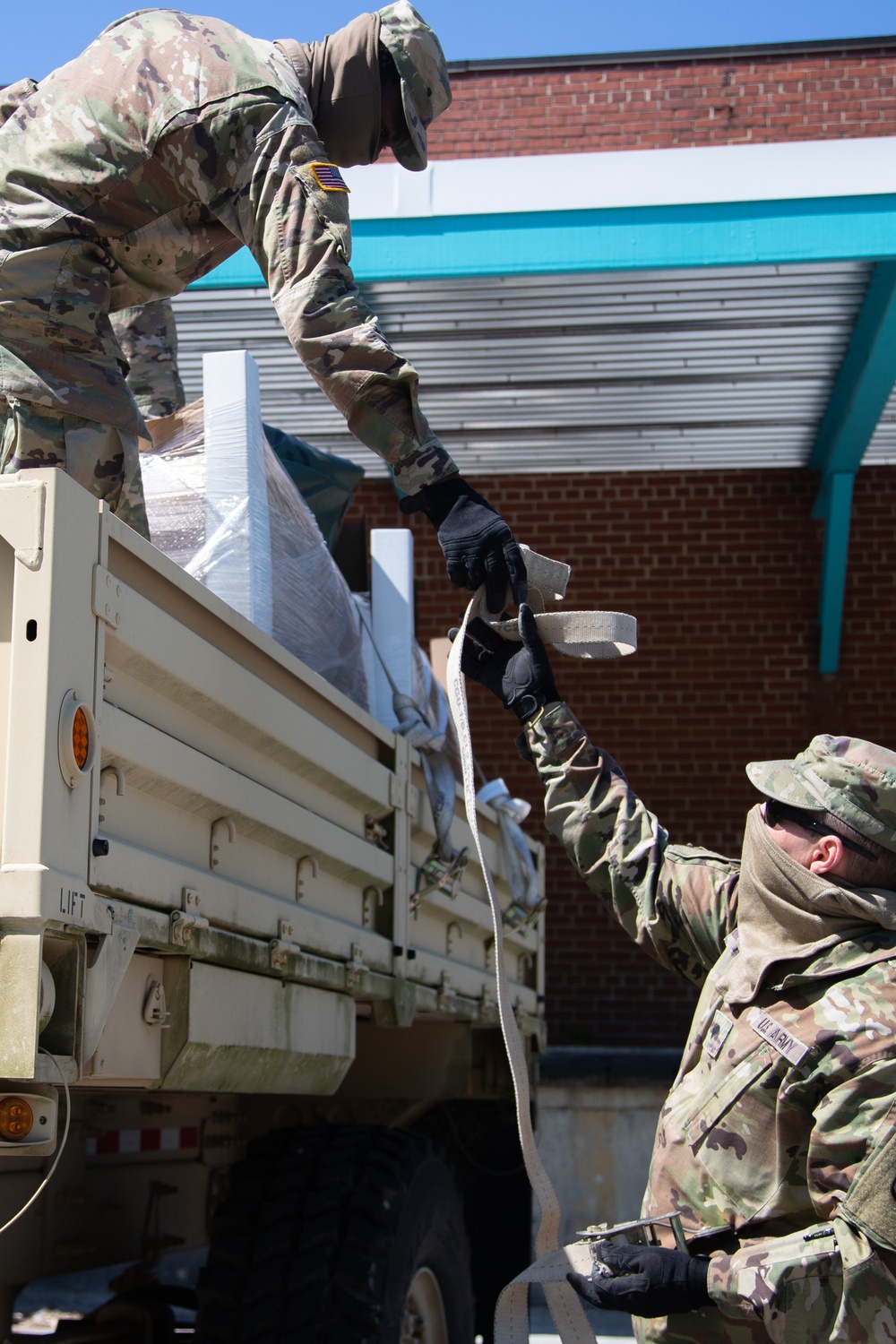 Maryland Guard transports hand sanitizer to redistribution warehouse