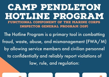 Marine Corps Installations West-Marine Corps Base Camp Pendleton Hotline Program