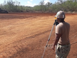 US Navy Seabees with NMCB-5 start construction on Tinian Island Expeditionary Camp