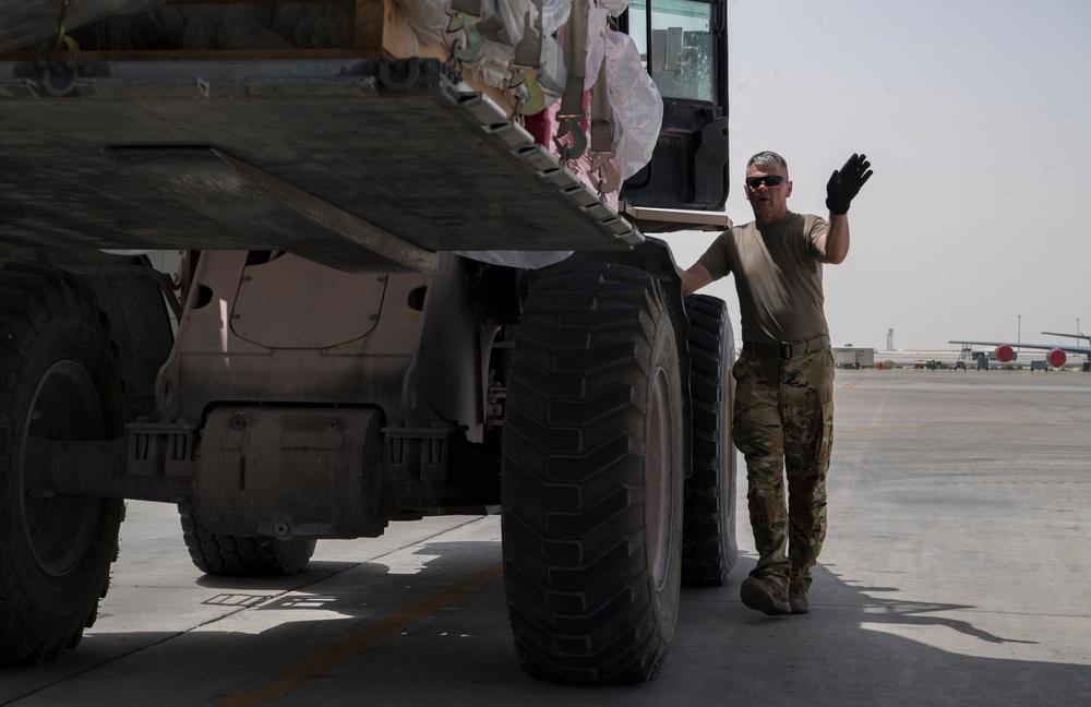 746th EAES unloads cargo in Afghanistan