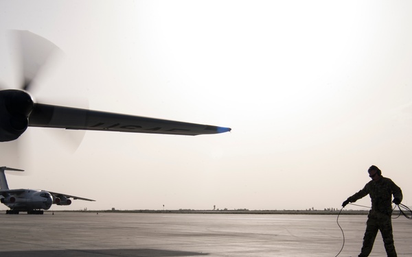 746th EAES unloads cargo in Afghanistan