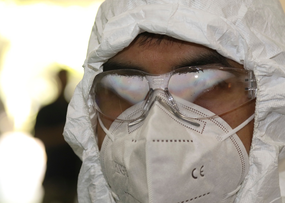 National Guard Soldiers prepare for long-term care facility disinfection mission