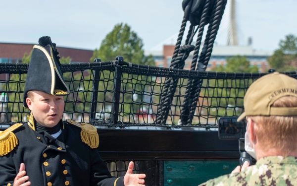 Cmdr. Pat Hart Conducts Facebook Live Tour Aboard USS Constitution.