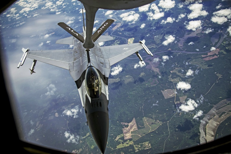 117ARW Refuels F-16 During Operation American Resolve