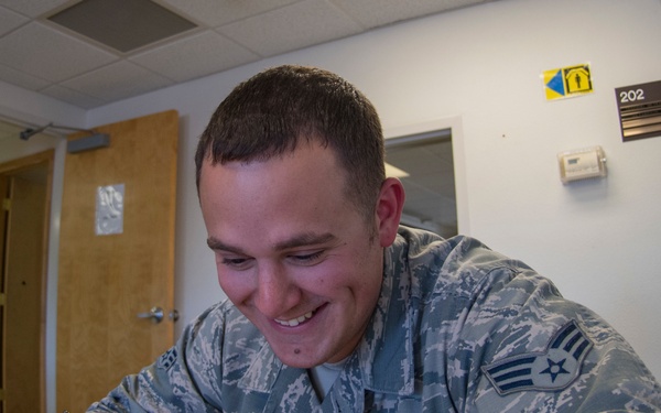 Taking a test with a smile