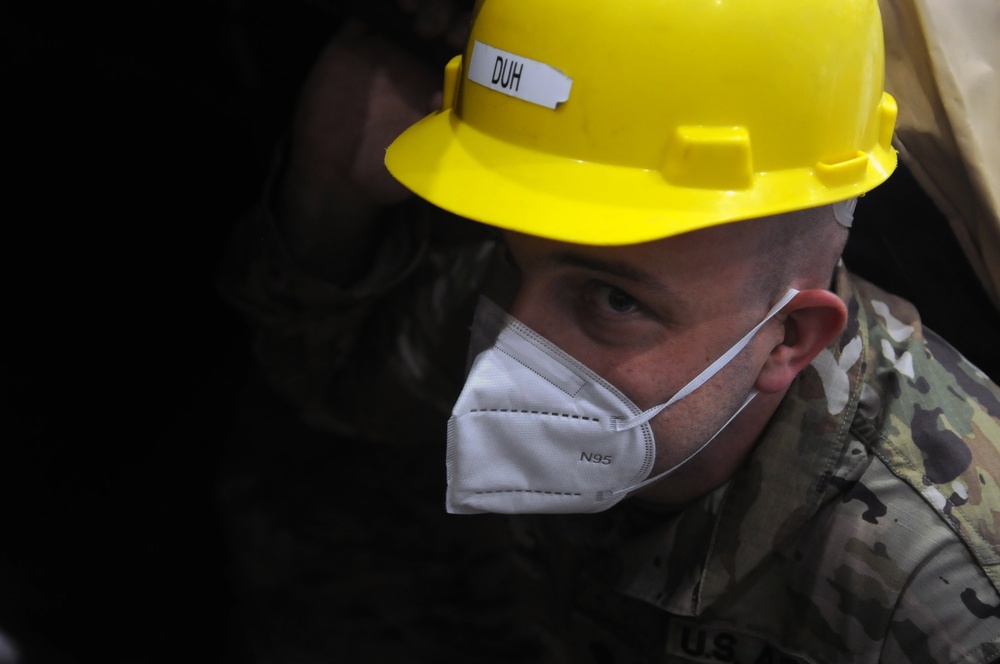 79th IBCT Soldiers take COVID-19 safety measures during unusual drill weekend