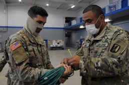 79th IBCT Soldiers take COVID-19 safety measures during unusual drill weekend