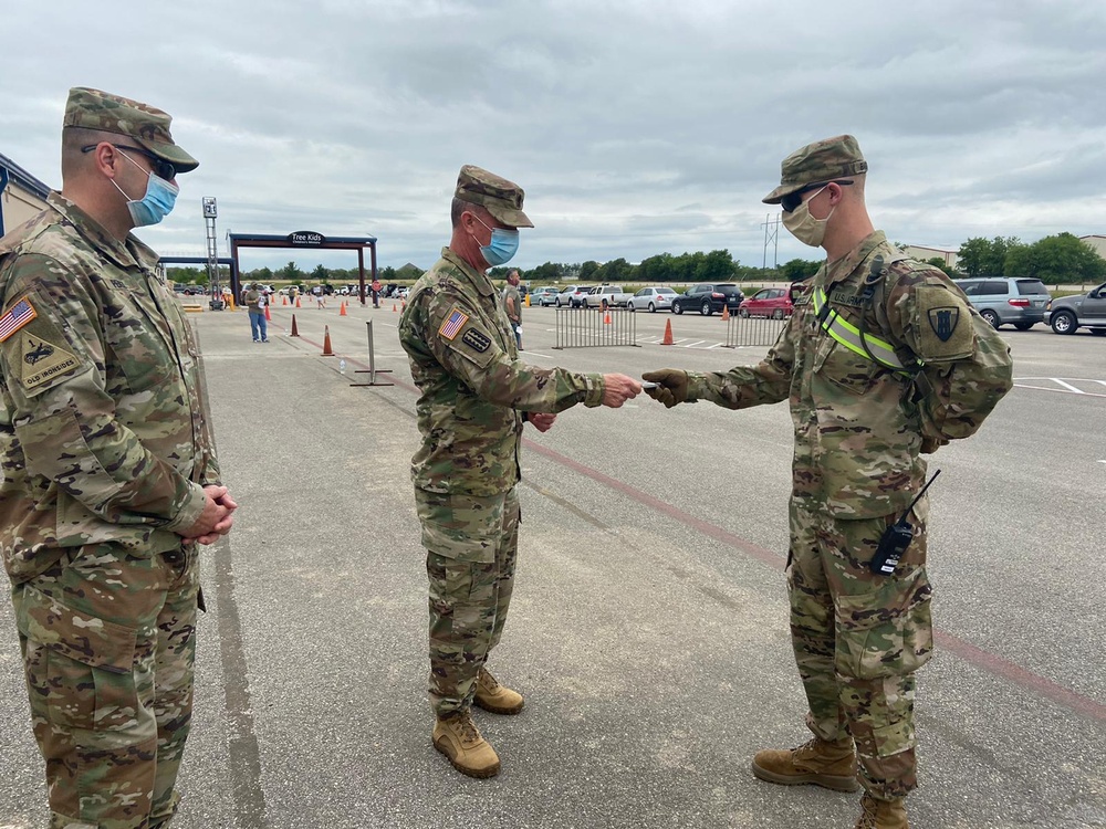 LTC Adrian Perez and CSM Gilbert Stamps Recognize Texas Army National Guard Soldiers for Excellence During the COVID-19 Response