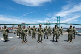 USNS Mercy Sailors Pose for a Photo