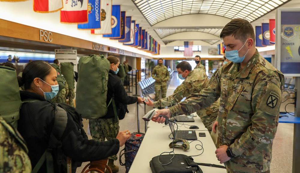 Navy Hospital Corpsmen Travel Home From New York City