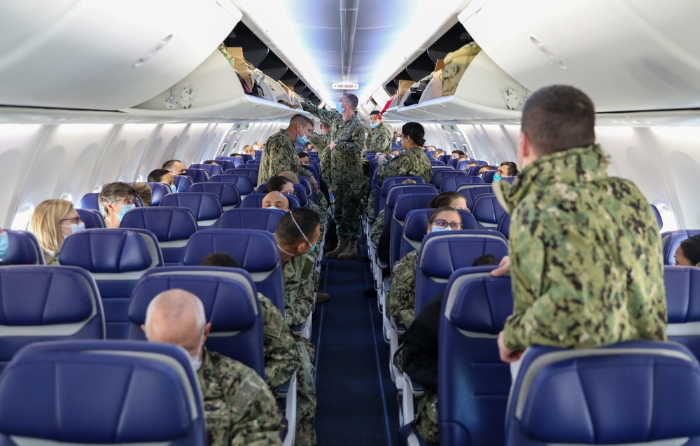 Navy Hospital Corpsmen Travel Home From New York City