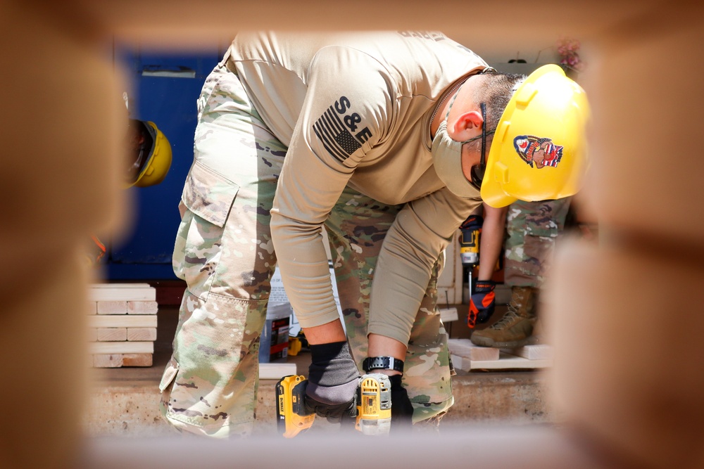 230th Engineers construct platforms during COVID-19 operations