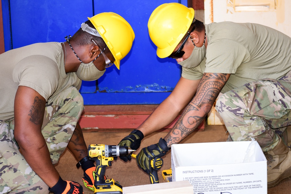 230th Engineers construct platforms during COVID-19 operations