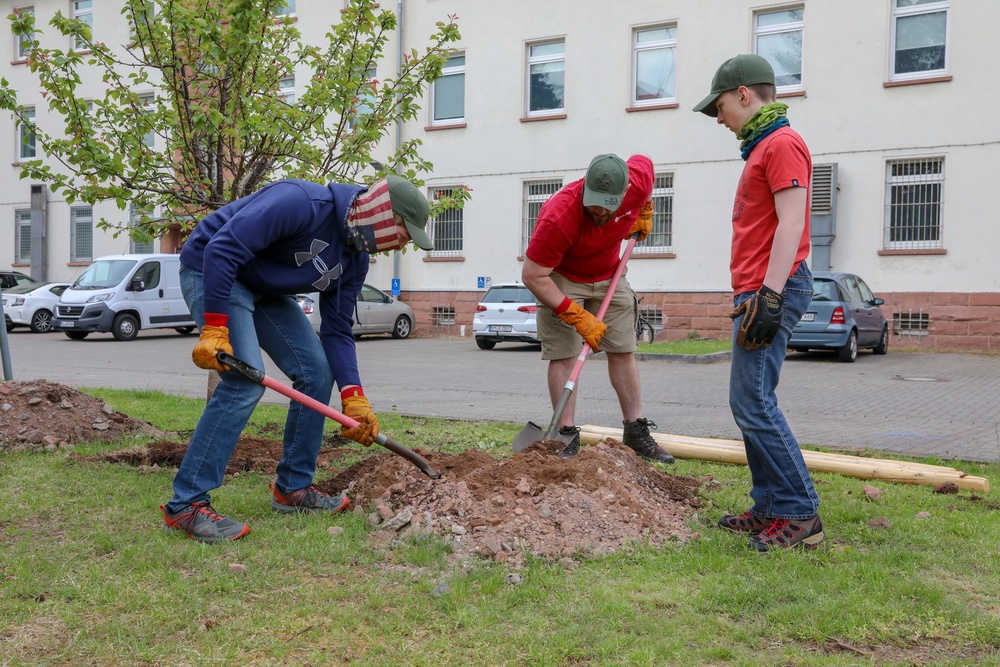 FirstInSupport, StrongEurope, U.S. Army, U.S. Army Europe, Boy Scout, Eagle Scout, Trees, Planting Trees, Community, Outreach,