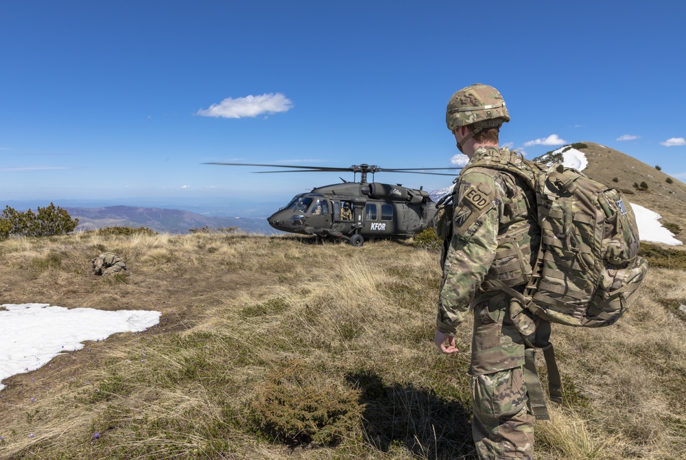 KFOR RC-E clears Sar Mountain Range landing site of ordnance