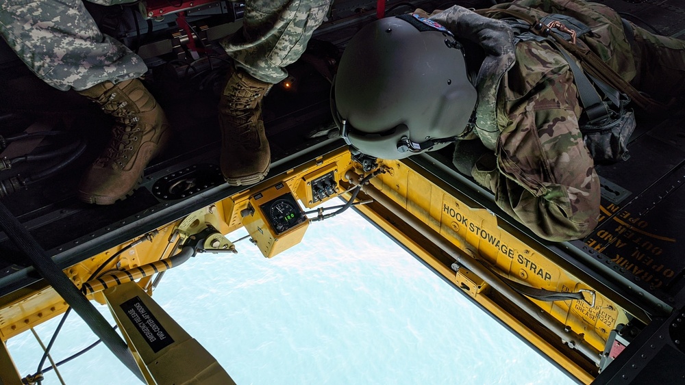 NY Army National Guard helicopter crews conduct water bucket training over Lake Ontario