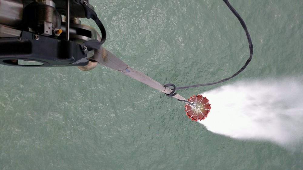 NY Army National Guard helicopter crews conduct water bucket training over Lake Ontario