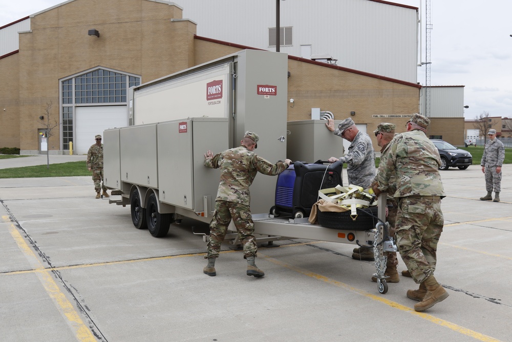 185th ARW prepare mobile office trailer