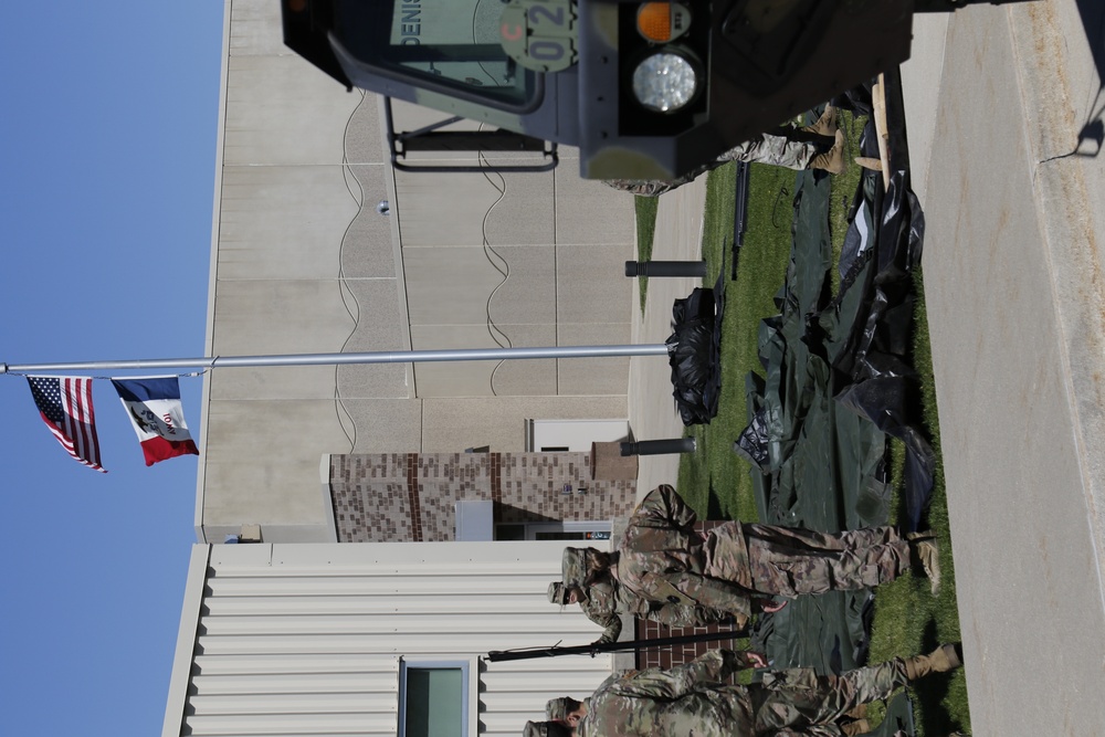 Soldiers and Airmen help set up &quot;Test Iowa&quot; in Denison