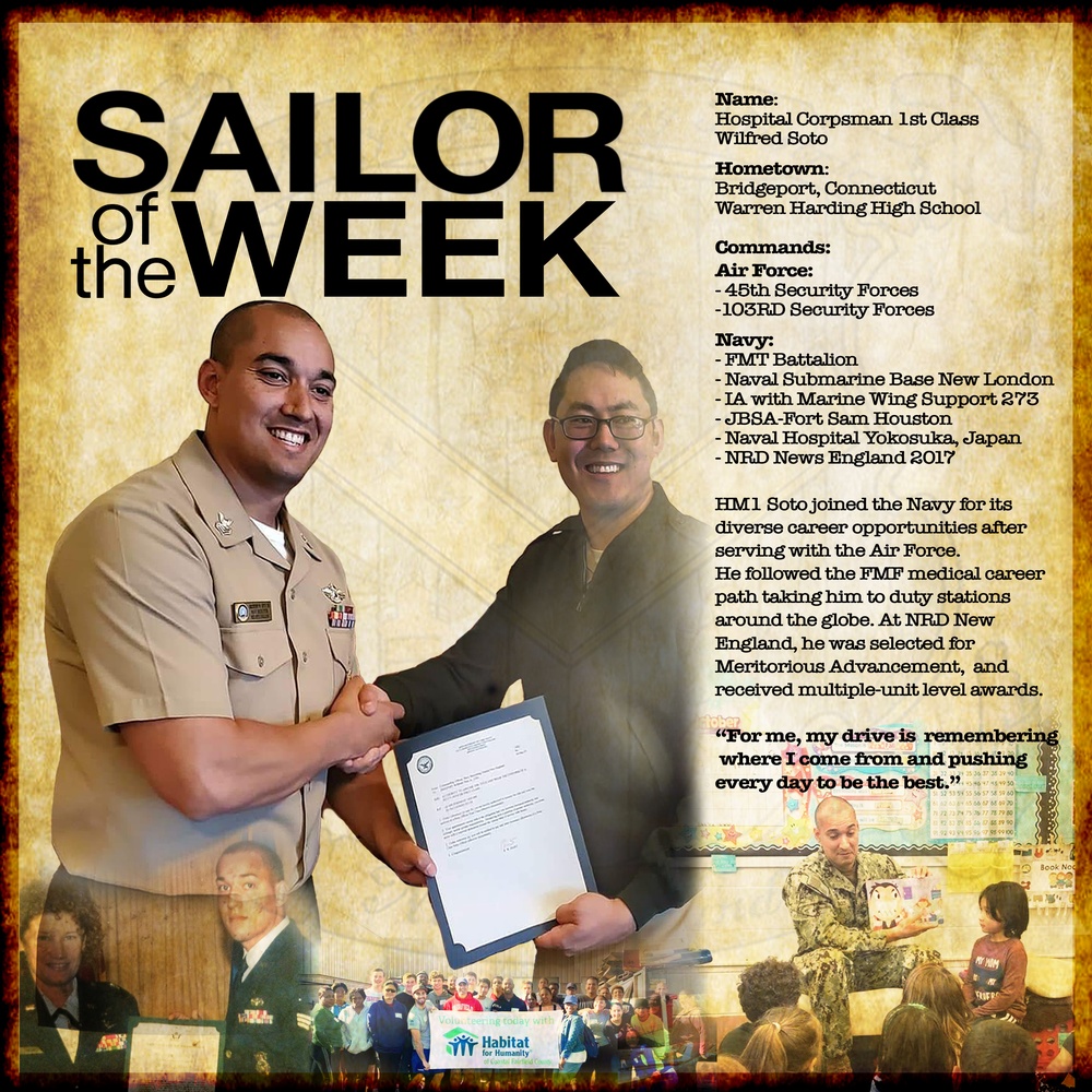 NRD New England Sailor of the Week - HM1 Wilfred Soto