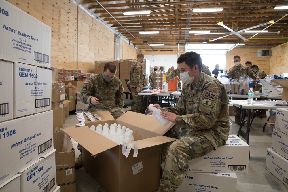 Delaware National Guard assemble care packages for COVID-19 testing sites