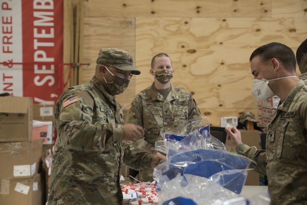Delaware National Guard assemble care packages for COVID-19 testing sites