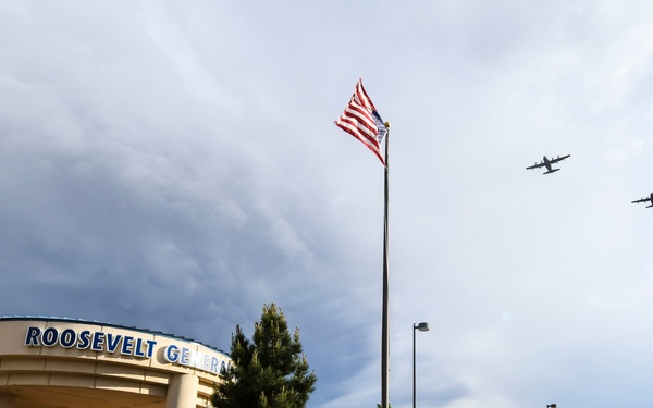 Cannon AFB aircraft show support for Portales hospital in fly over