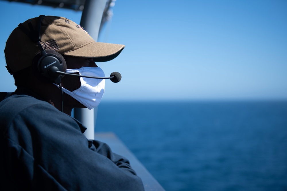 USS Princeton Sailors stand watch